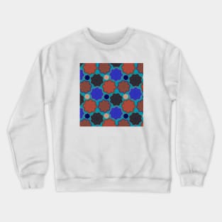 Blue & Red Floral Pattern Crewneck Sweatshirt